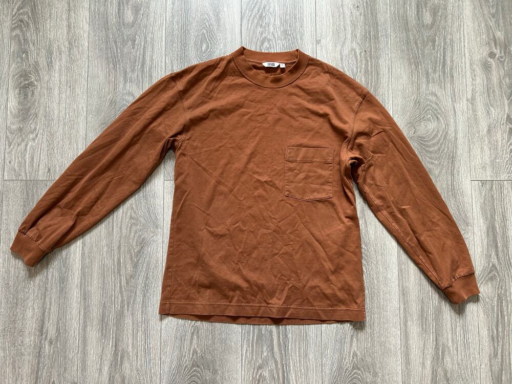 Uniqlo Menโs Cotton Crew Neck Long-Sleeve Shirt Size XS